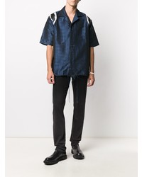 Chemise à manches courtes géométrique bleu marine Rhude