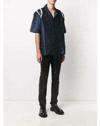 Chemise à manches courtes géométrique bleu marine Rhude