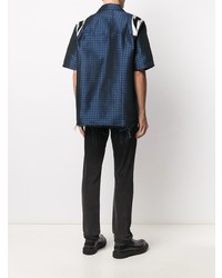 Chemise à manches courtes géométrique bleu marine Rhude