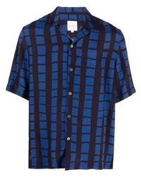 Chemise à manches courtes géométrique bleue Paul Smith