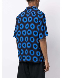 Chemise à manches courtes géométrique bleue Paul Smith