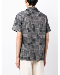 Chemise à manches courtes géométrique gris foncé PS Paul Smith