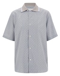Chemise à manches courtes géométrique grise Ferragamo