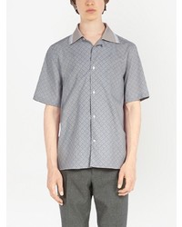 Chemise à manches courtes géométrique grise Ferragamo