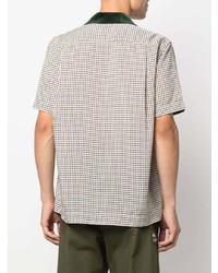 Chemise à manches courtes géométrique grise Sacai