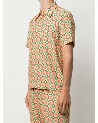 Chemise à manches courtes géométrique multicolore Lacoste