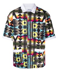 Chemise à manches courtes géométrique multicolore Marcelo Burlon County of Milan