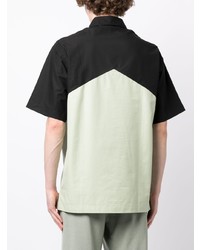 Chemise à manches courtes géométrique noire Jil Sander