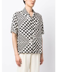 Chemise à manches courtes géométrique noire Rhude