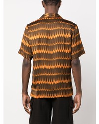 Chemise à manches courtes géométrique orange Wales Bonner