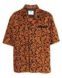 Chemise à manches courtes géométrique orange Marine Serre