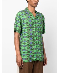 Chemise à manches courtes géométrique vert menthe OAS Company