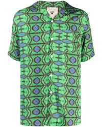 Chemise à manches courtes géométrique vert menthe OAS Company
