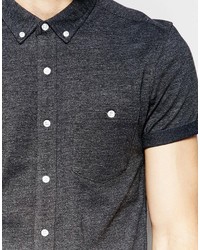 Chemise à manches courtes gris foncé Asos