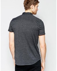 Chemise à manches courtes gris foncé Asos