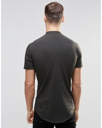 Chemise à manches courtes gris foncé Asos