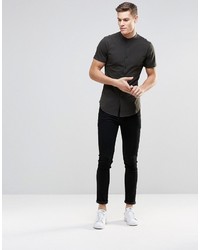 Chemise à manches courtes gris foncé Asos