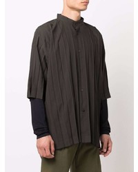 Chemise à manches courtes gris foncé Homme Plissé Issey Miyake