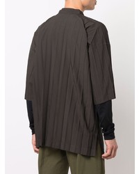 Chemise à manches courtes gris foncé Homme Plissé Issey Miyake