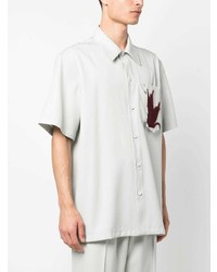 Chemise à manches courtes grise Jil Sander