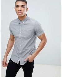 Chemise à manches courtes grise Burton Menswear