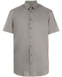 Chemise à manches courtes grise Giorgio Armani