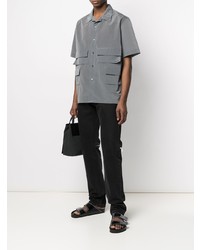 Chemise à manches courtes grise Givenchy