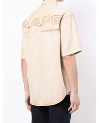 Chemise à manches courtes imprimée beige AAPE BY A BATHING APE