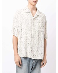 Chemise à manches courtes imprimée beige VISVIM