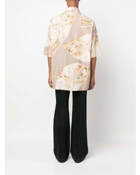 Chemise à manches courtes imprimée beige Acne Studios