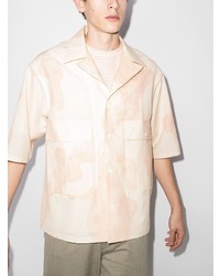 Chemise à manches courtes imprimée beige VISVIM