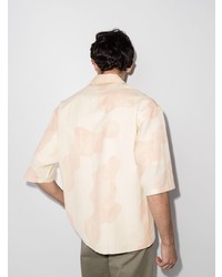 Chemise à manches courtes imprimée beige VISVIM