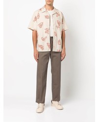 Chemise à manches courtes imprimée beige Norse Projects