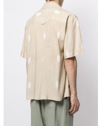 Chemise à manches courtes imprimée beige Jacquemus