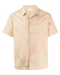 Chemise à manches courtes imprimée beige John Elliott