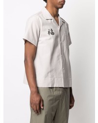 Chemise à manches courtes imprimée beige VISVIM