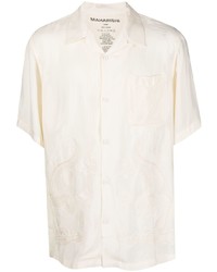 Chemise à manches courtes imprimée beige Maharishi