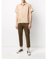 Chemise à manches courtes imprimée beige John Elliott