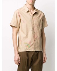 Chemise à manches courtes imprimée beige John Elliott