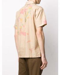 Chemise à manches courtes imprimée beige John Elliott