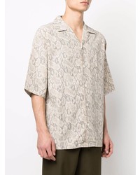 Chemise à manches courtes imprimée beige Kenzo