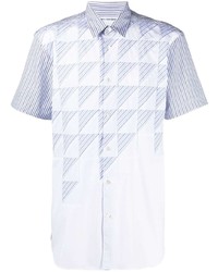 Chemise à manches courtes imprimée blanc et bleu marine Comme Des Garcons SHIRT