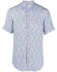 Chemise à manches courtes imprimée blanc et bleu marine PENINSULA SWIMWEA