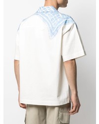 Chemise à manches courtes imprimée blanc et bleu Jacquemus