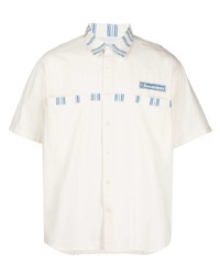 Chemise à manches courtes imprimée blanc et bleu Liberaiders