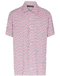 Chemise à manches courtes imprimée blanc et rouge et bleu marine Y/Project