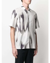 Chemise à manches courtes imprimée blanche et noire Paul Smith