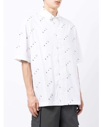 Chemise à manches courtes imprimée blanche et noire Off-White