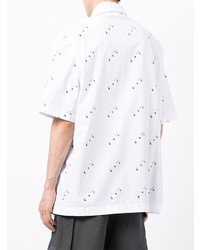 Chemise à manches courtes imprimée blanche et noire Off-White