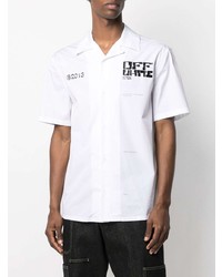 Chemise à manches courtes imprimée blanche et noire Off-White